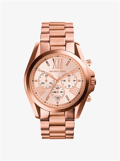 michael kors bradshaw rose gold tone & blue watch|Michael Kors rose gold.